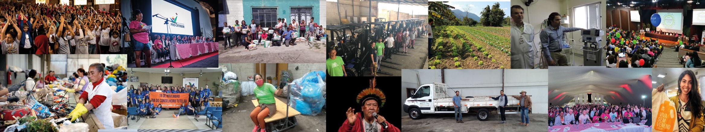 Fotos de projetos, mobilizações e parcerias apoiados pela Dra. Margaret Matos de Carvalho
